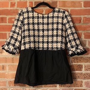 Zara tweed knit blouse